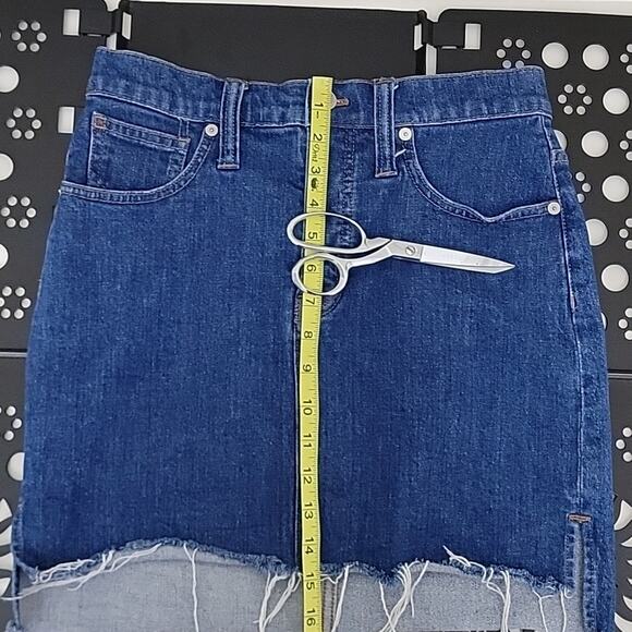 Madewell Stretch Denim Straight Mini Skirt Step-Hem Edition 26 - Picture 13 of 16